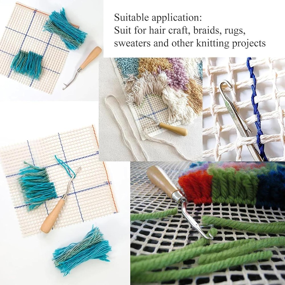 5Pcs/Sets Bent Latch Hook Crochet Hooks Hair Braiding Tools Dreadlocks Differ...