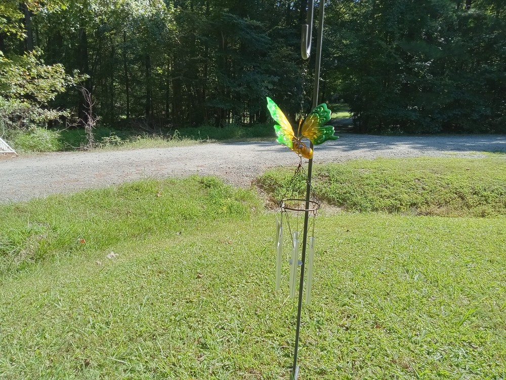 green buterfly wind chime new