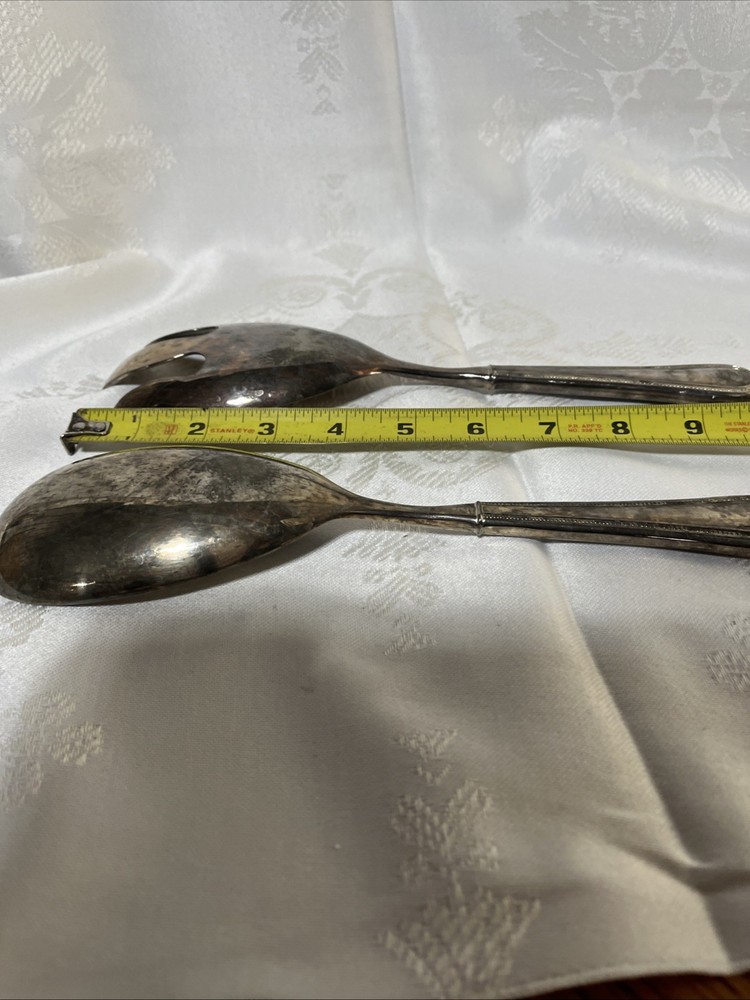 Vintage Silver Plated Salad Fork Spoon Set