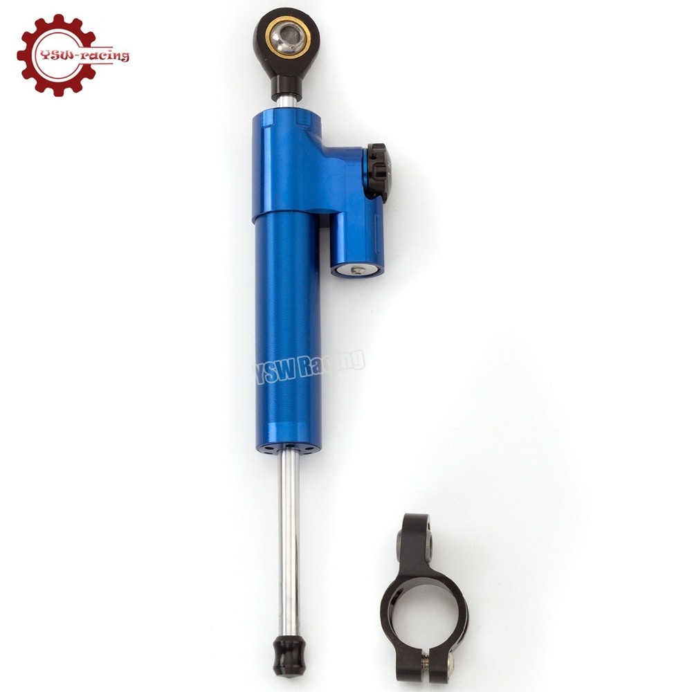 Universal Motorcycle CNC Adjustable Steering Damper Stabilizer Top Blue&Black US