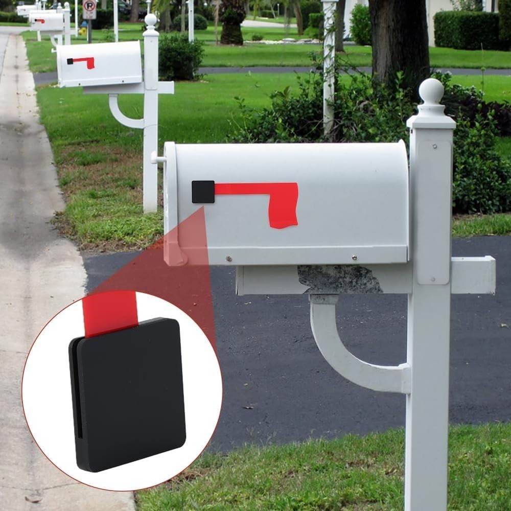 Mailbox Flag Kit, Self Adhesive Red Mail Flag No Tools Installation, Universal