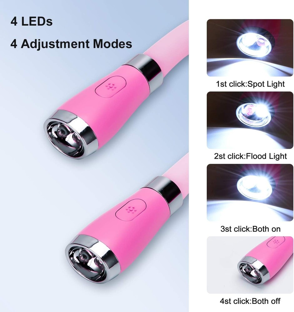 USB-C Rechargeable LED Neck Book Light - Hands Free Reading