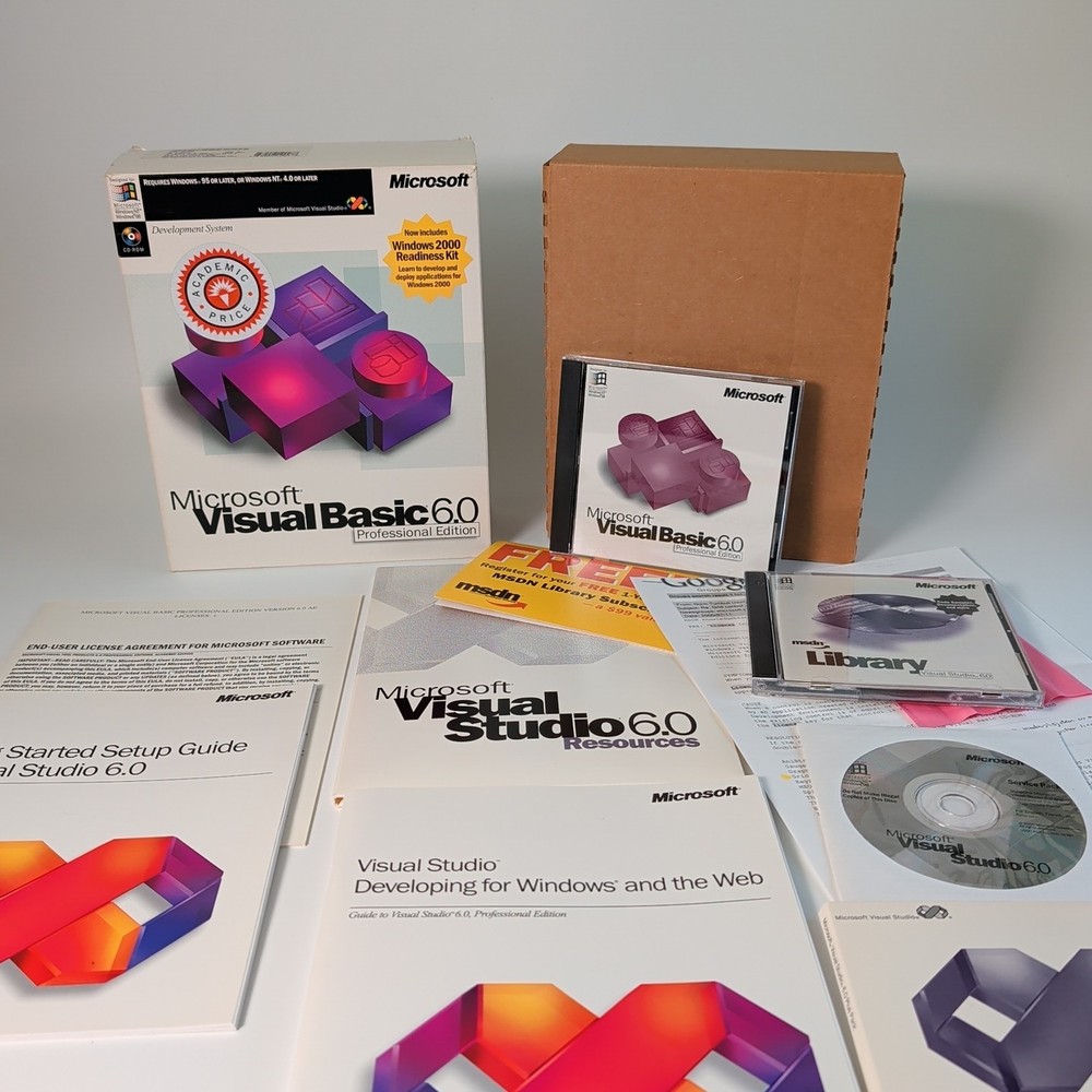Microsoft Visual Basic 6.0 Professional Edition 203-00769 Clean Disks