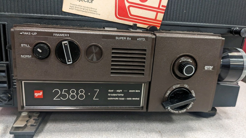 Vintage Gaf Automatic Threading Dual 8 Movie Projector