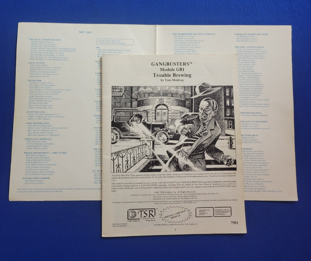 Trouble Brewing Module GB1 - TSR Gangbusters (missing counters)