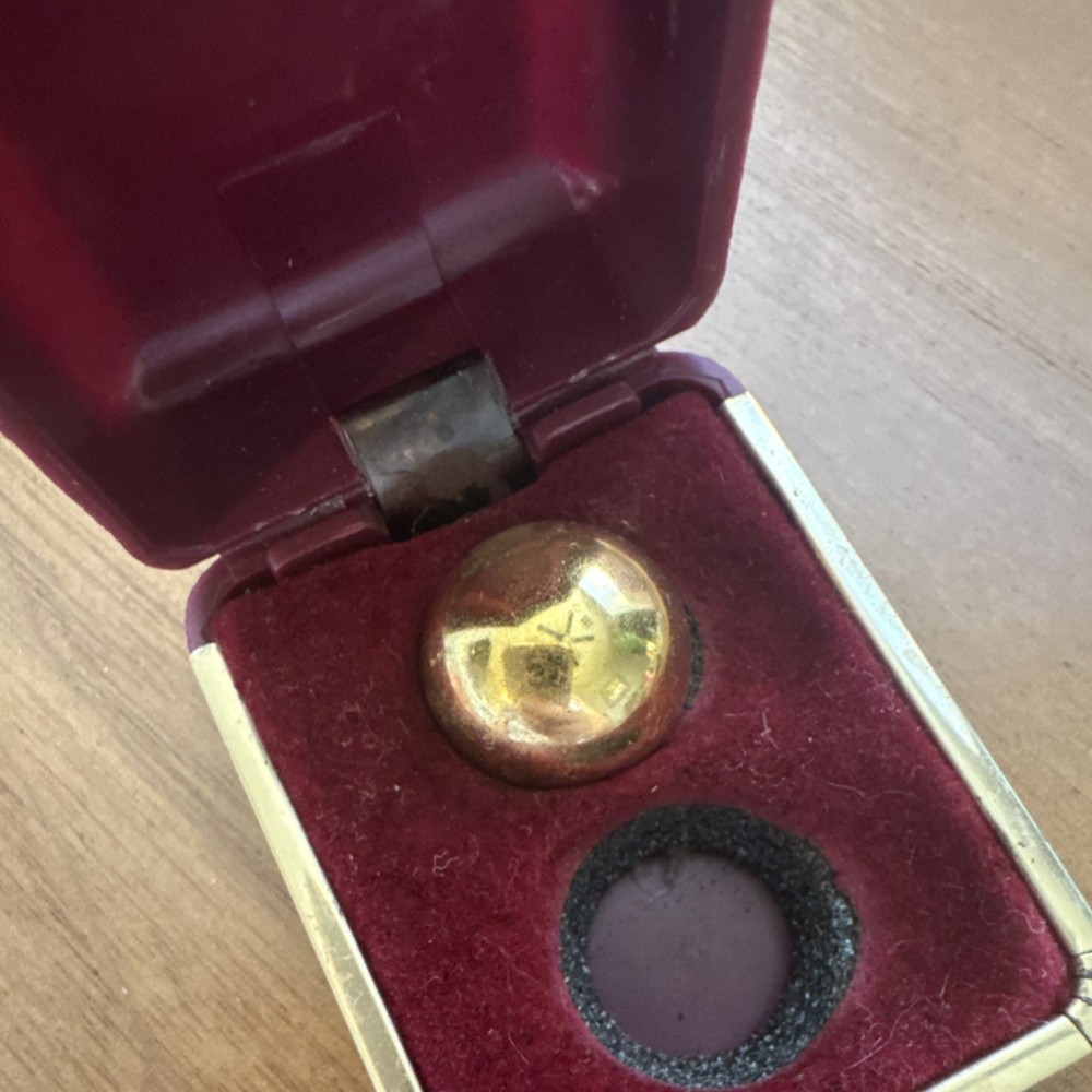 Chinese Gold-Colored Baoding Balls in Red Decorative Box Collectible
