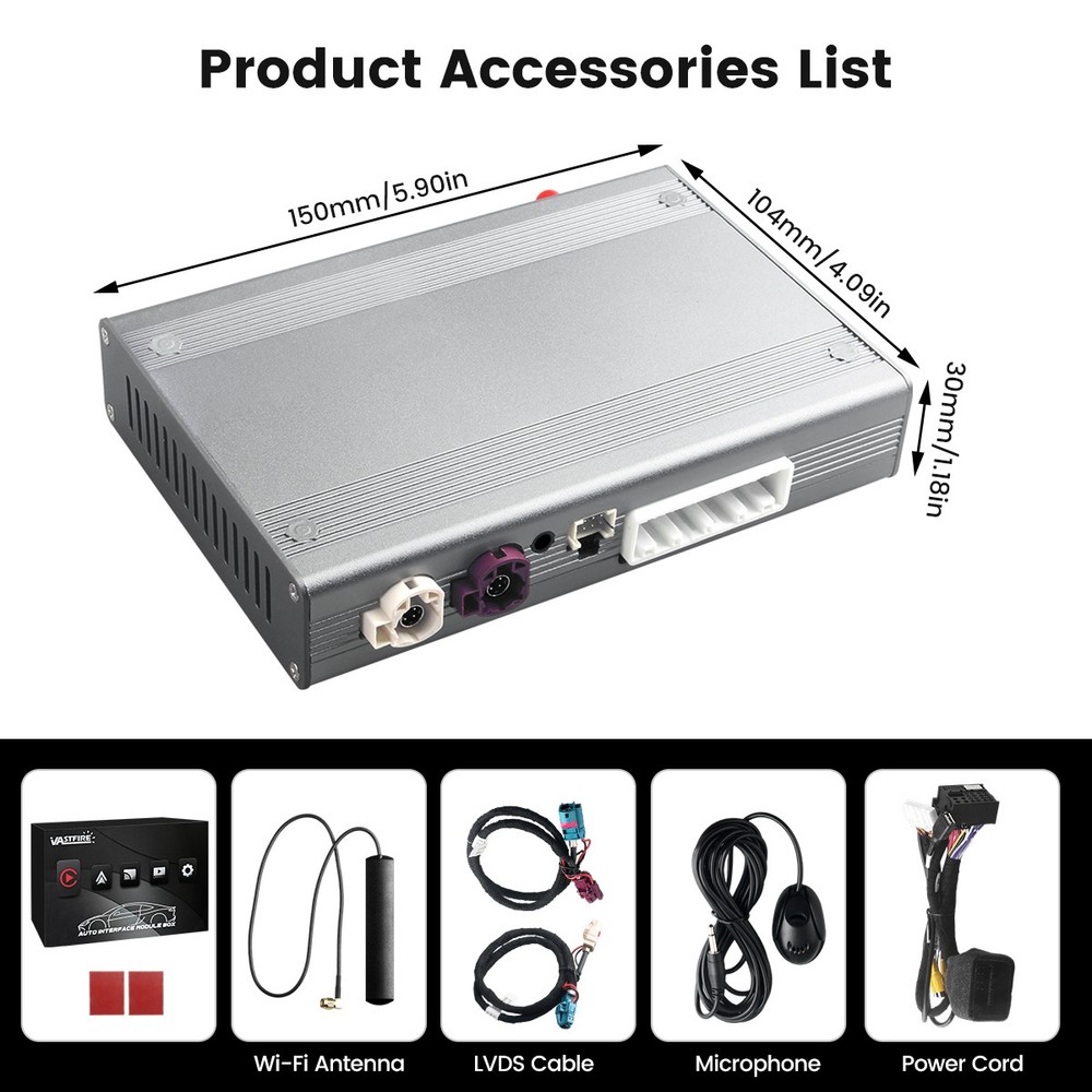 Wireless CarPlay Android Auto Module Unit Decoder Box Fits for Audi A4 A5 S5 Q5