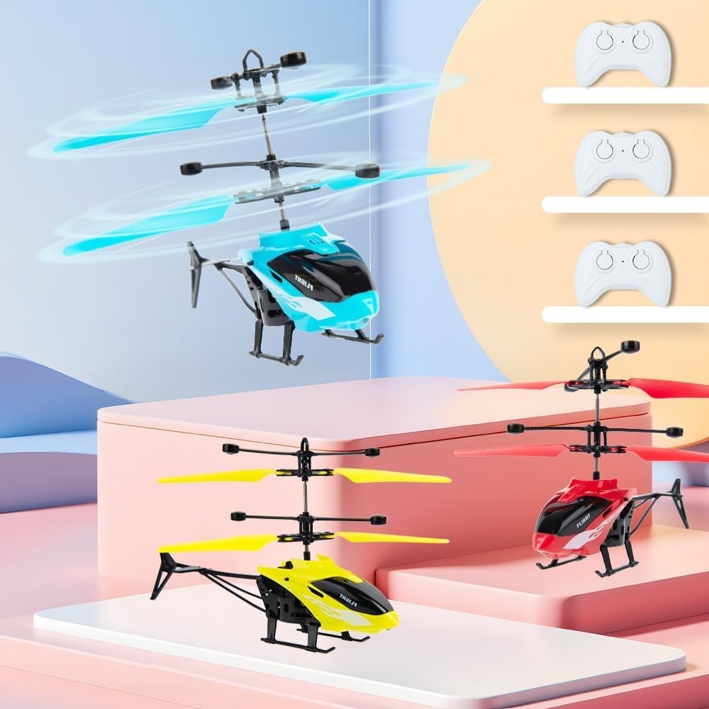 3 Pack Remote Control Helicopter Gesture Sensing Flying with 10Mins Flight