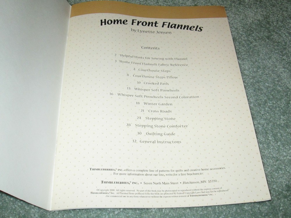 NEW THIMBLEBERRIES HOME FRONT FLANNES BOOK By LYNETTE JENSEN