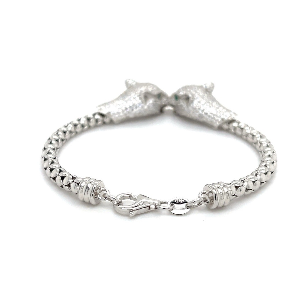925 Silver Bracelet with Emerald eyes.