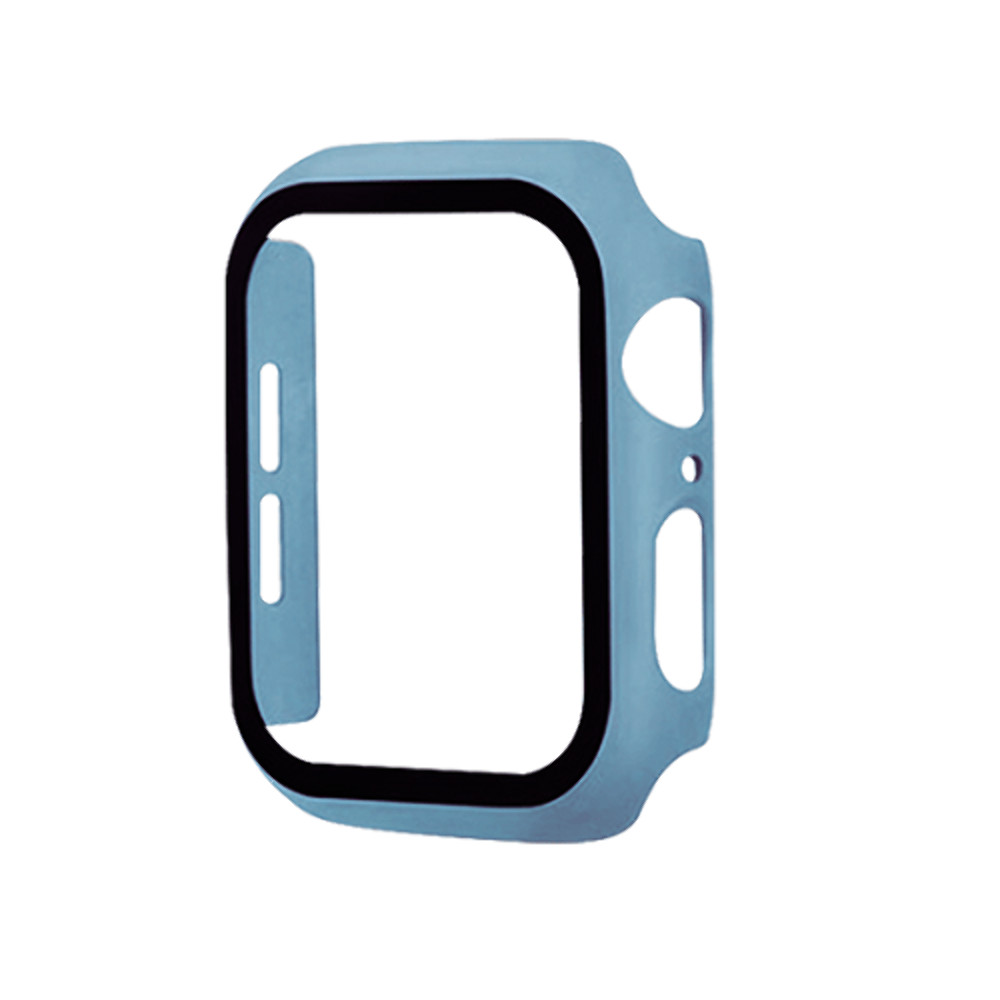 Protective Slim Bumper Case W/ Screen Protector Light Blue For Apple Watch 44mm