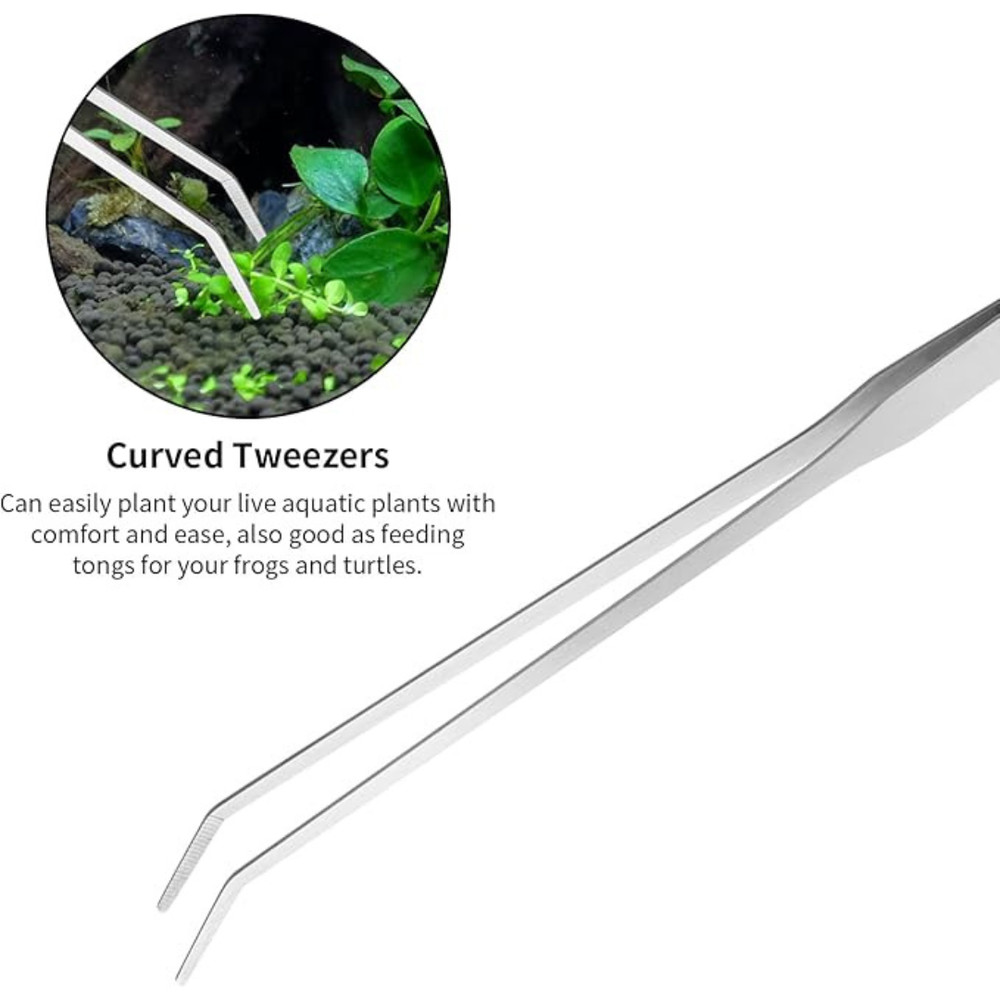 Aquascaping Aquarium Tools Kit 4Pcs Tweezers Scissors Algae Scraper