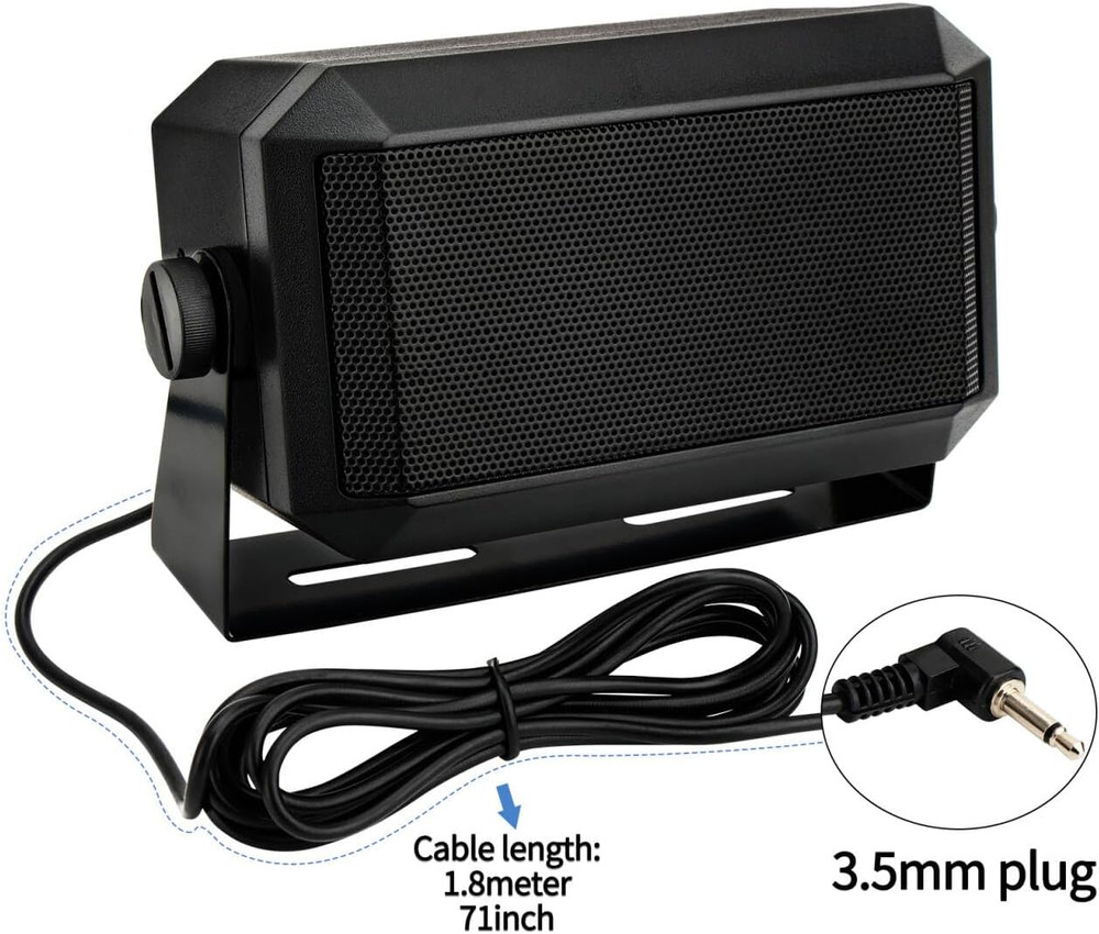 NEW External Communications Speaker 8 Ohms 4.5" with 6ft Cable & Mount Bracket