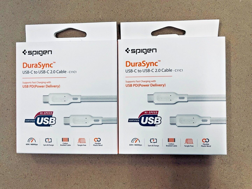 Spigen DuraSync  ™ USB-C to USB-C 2.0 Cable 000ca25703_2 Pack
