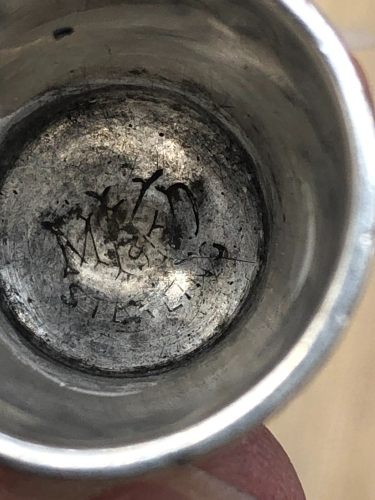 Vintage Sterling Silver Thimble, size 8, inscribed Etta