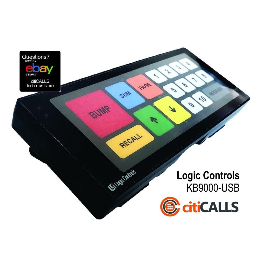 Logic Controls KB9000-USB KB900 Touch Bumpbar, USB Cable - Black