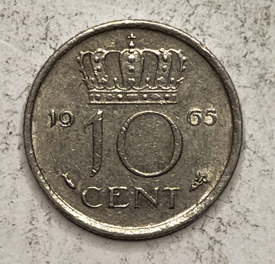 Netherlands 1965 10 Cents KM# 182