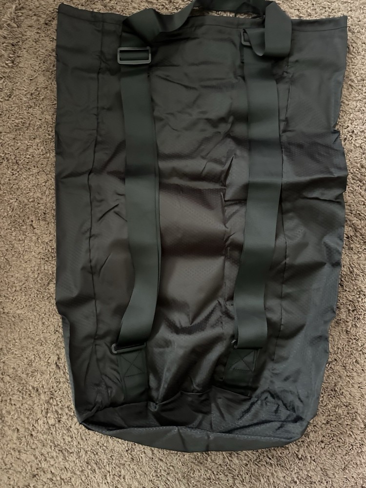 Large Black Polyester Laundry Bag Backpack with Drawstring, Straps X004AB6FPP