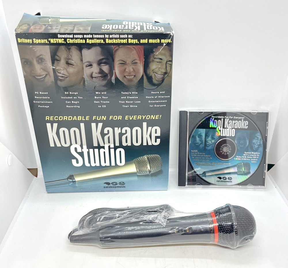 Kool Karaoke Studio Recordable Fun CD-ROM With Microphone