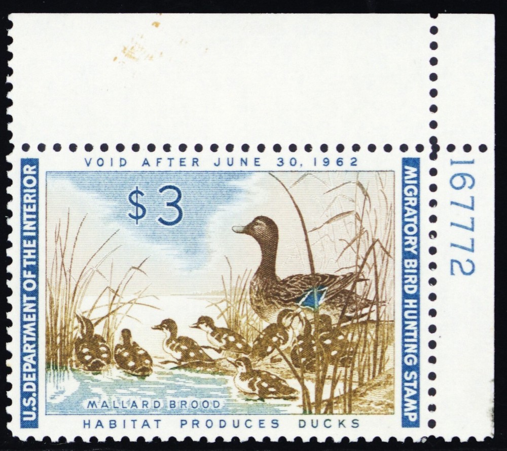 RW28 Mint VF NH $3 Duck Stamp Stamp - Stuart Katz