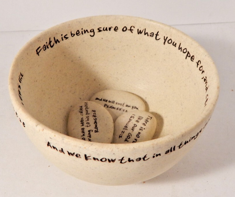 Faith Stones Bowl Stoneware NEW 5" approximate diameter - NICE!