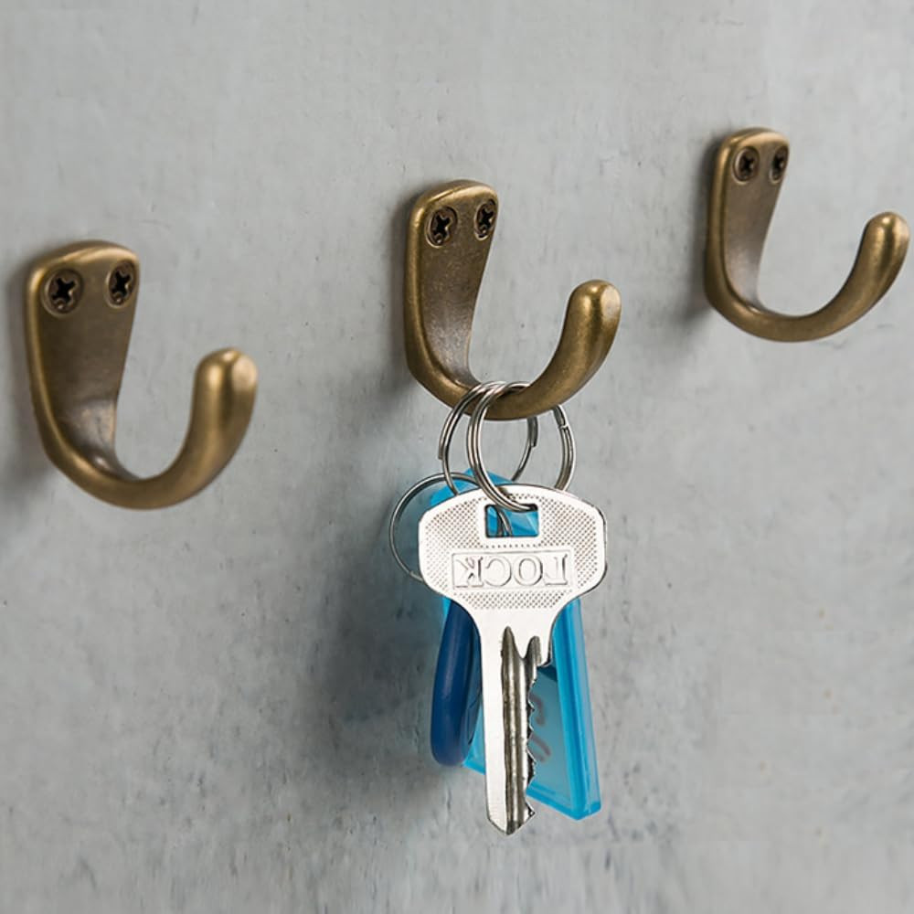 3PCS Antique Brass Coat and Hat Hook Classico Wall