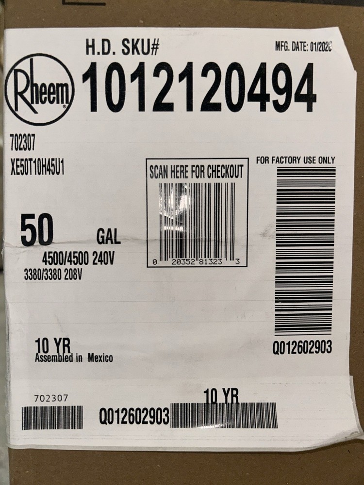 Rheem Performance Platinum 50 Gal Smart High Efficiency Hybrid Water Heater READ