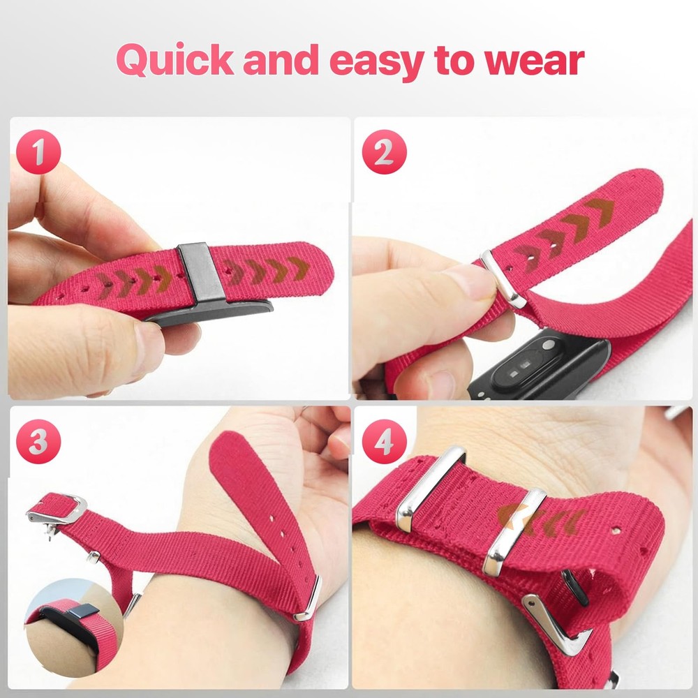 3 Pack Nylon Replacement Strap Compatible with Hume Band - Breathable & Sweat...