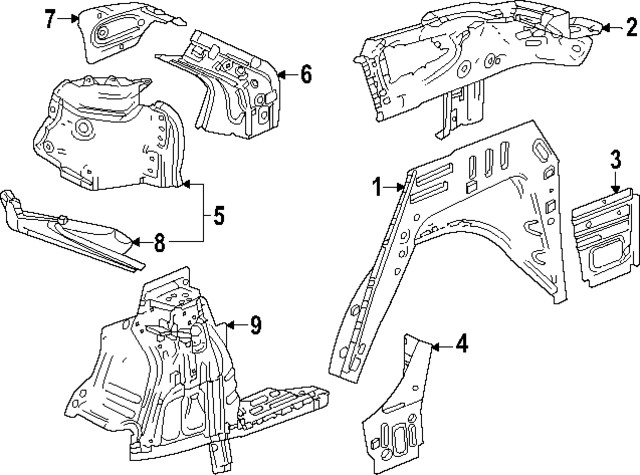 Genuine GM Inner Quarter Panel 60008818