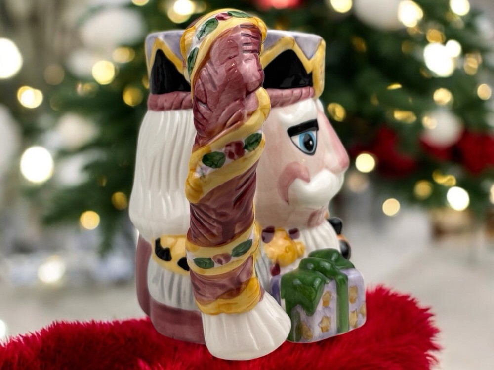 Nutcracker Hand painted Embossed Ceramic Mug By Alco New Old Stock