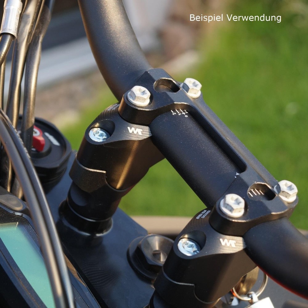 Handlebar riser 30 mm with offset 19 mm silver for KTM models with ABE