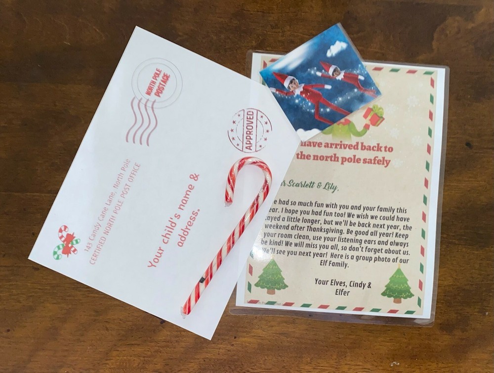 Your Elf's Safe return  to The North Pole keepsake.