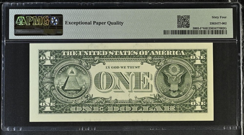 PMG64 RARE SOLID STAR ERROR OVER INKED ON BOTH 2 STARS 8769*