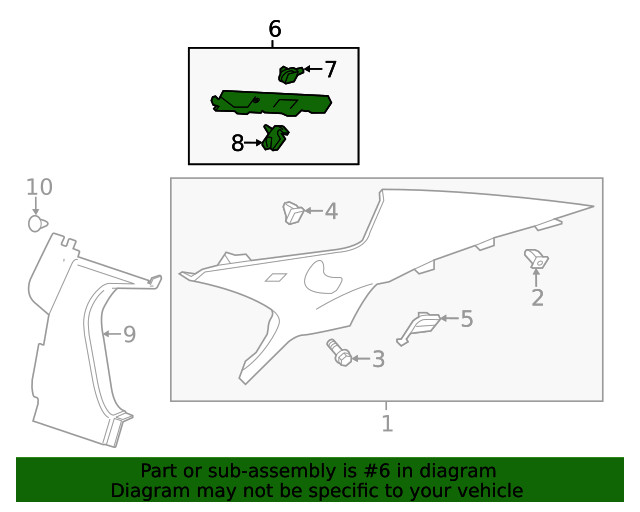 Genuine GM Driver Side Quarter Panel Upper Trim Panel Bracket 22799317