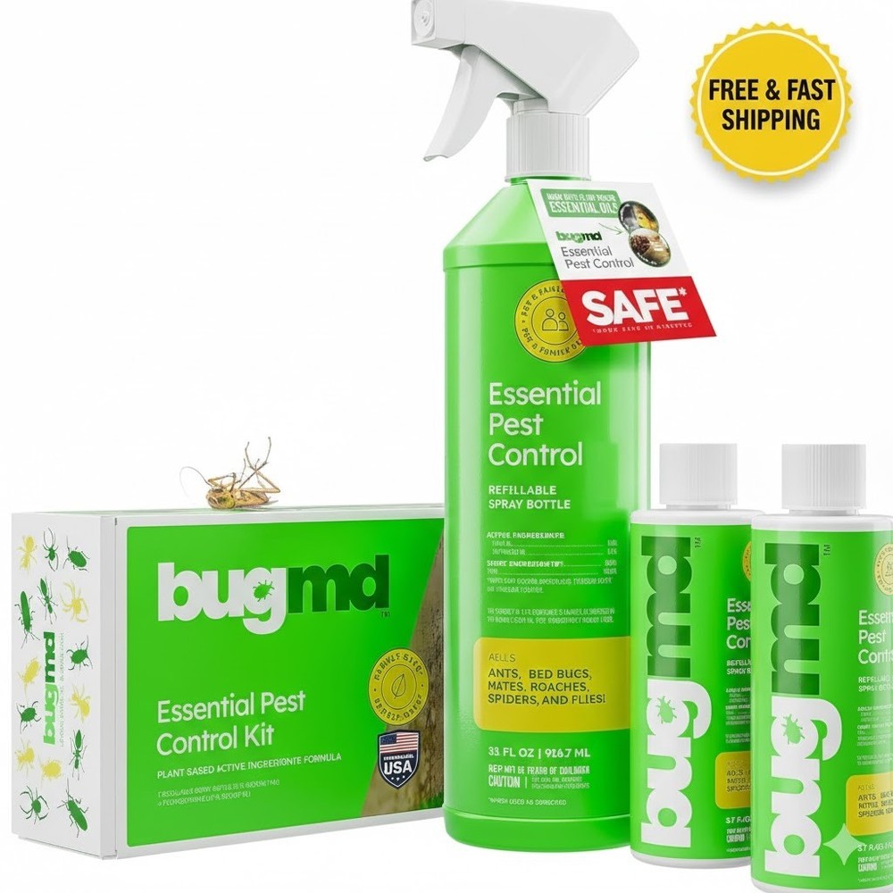 BugMD Ant & Roach Killer – Indoor Insect, Spider & Fly Defense, Natural & Safe