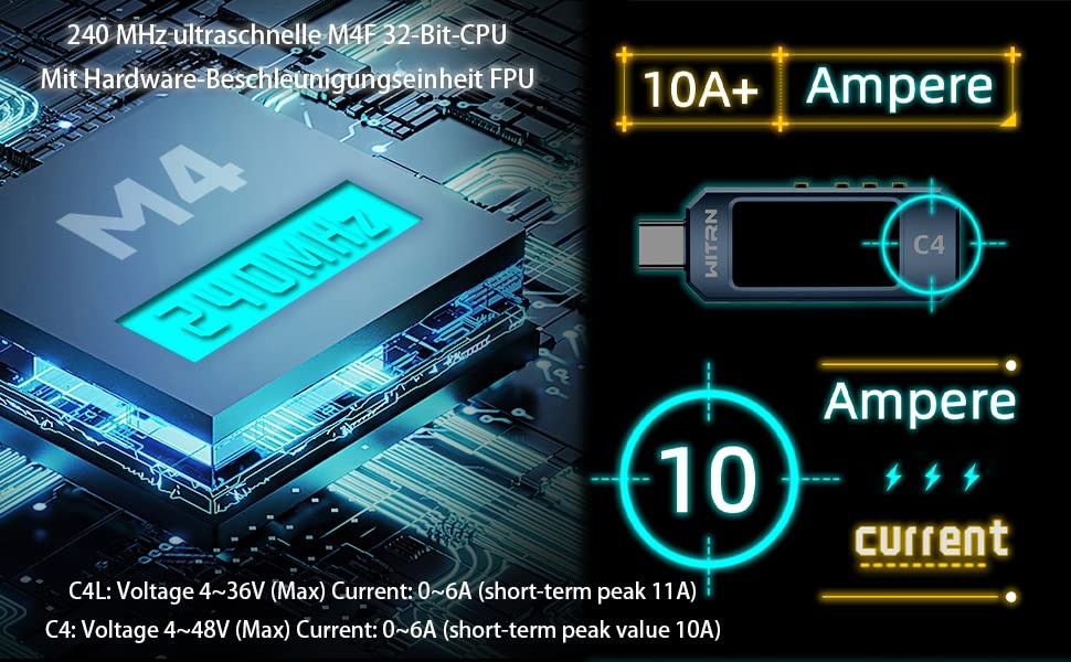 USB Meter, Tester, Multimeter, Load, UM25C,Type-c Current gray