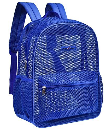 Heavy Duty Semi-Transparent Mesh Backpack，See Through College Student Backpack