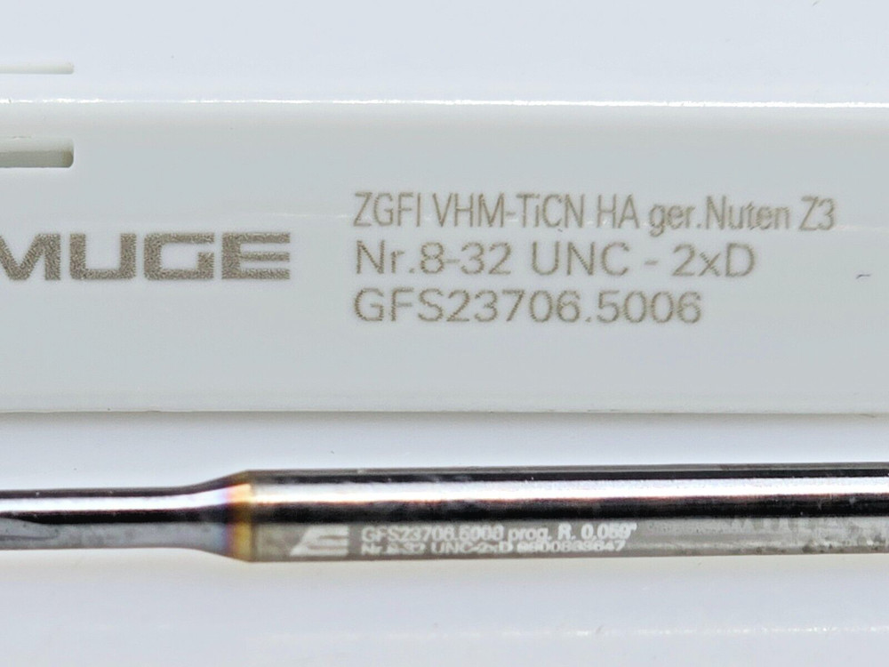 Emuge GFS23706.5006 8-32 UNC Solid Carbide Thread Mill Single Profile 2xD