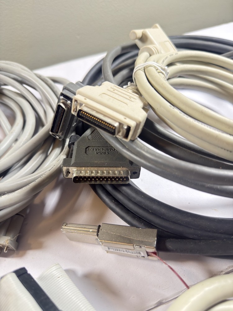 Large Lot Vintage SCSI Cables Bundle - External Internal HD50 DB25 Centronics