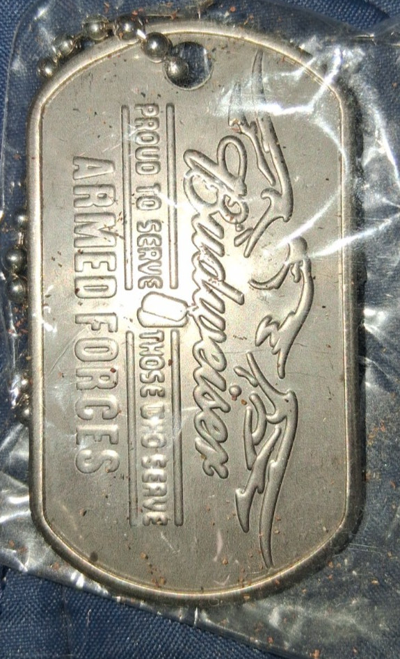 Budweiser Armed Forces Dog Tag and chain