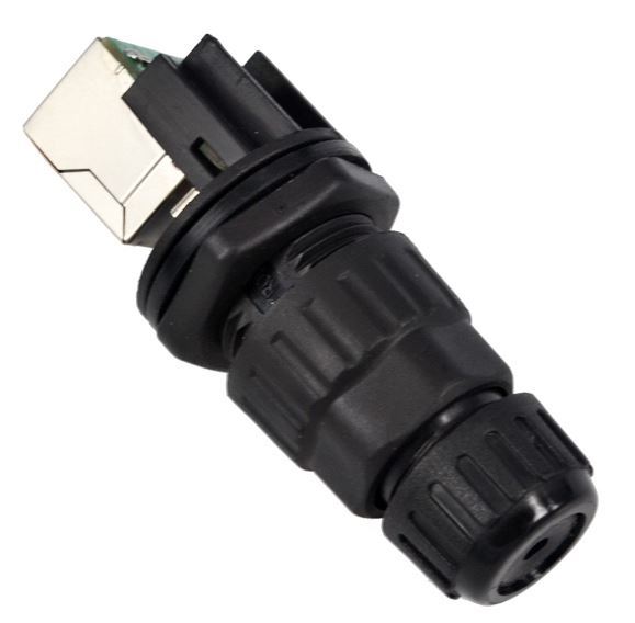 Waterproof IP68 Ethernet RJ45 Panel Mount Pass-Through Connector Socket CAT5-6E