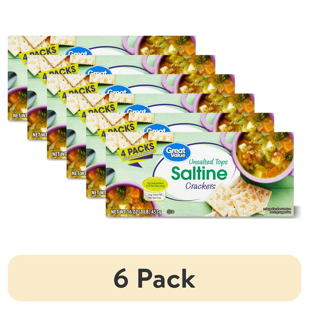 Great Value Unsalted Tops Saltine Crackers, 16 oz, 4 Count