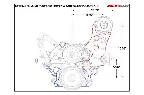 High Mount LS Alternator & Power Steering Pump Bracket Accessory Kit LS1
