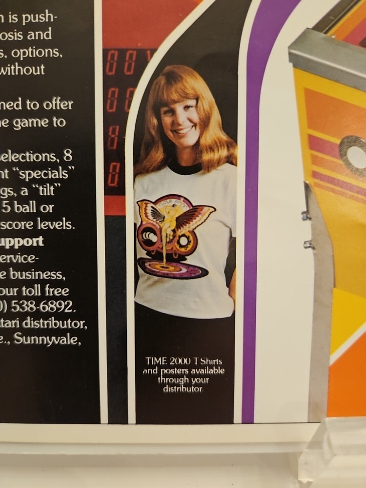 Atari Time 2000 Pinball Machine FLYER 1977 Ad Promo Insert Brochure Original