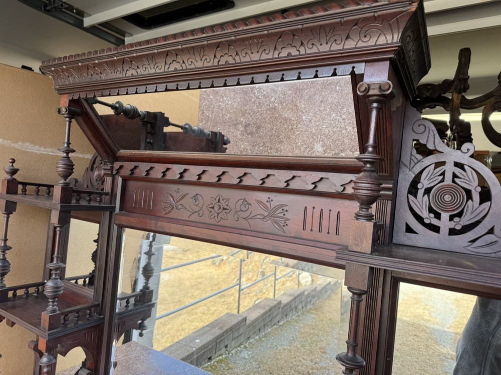 WALNUT AND BURL CARVED SIDEBOARD