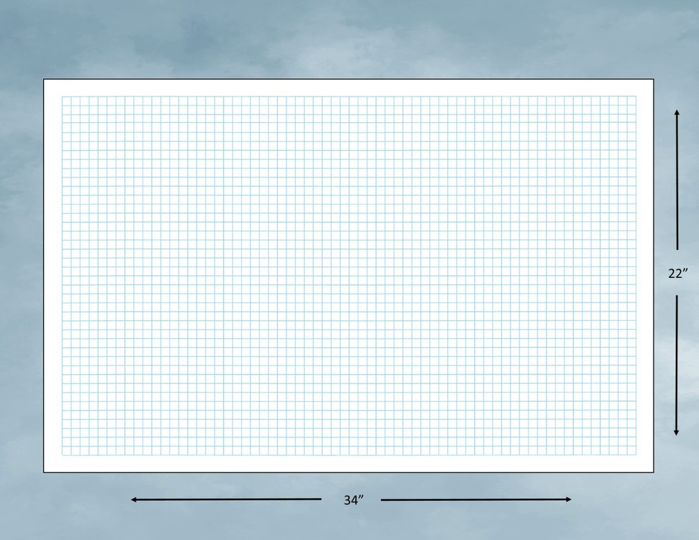 LARGE REUSABLE GRID GRAPH PAPER FOR KITCHEN LANDSCAPE DESIGNS & SCHOOL PROJECTS!