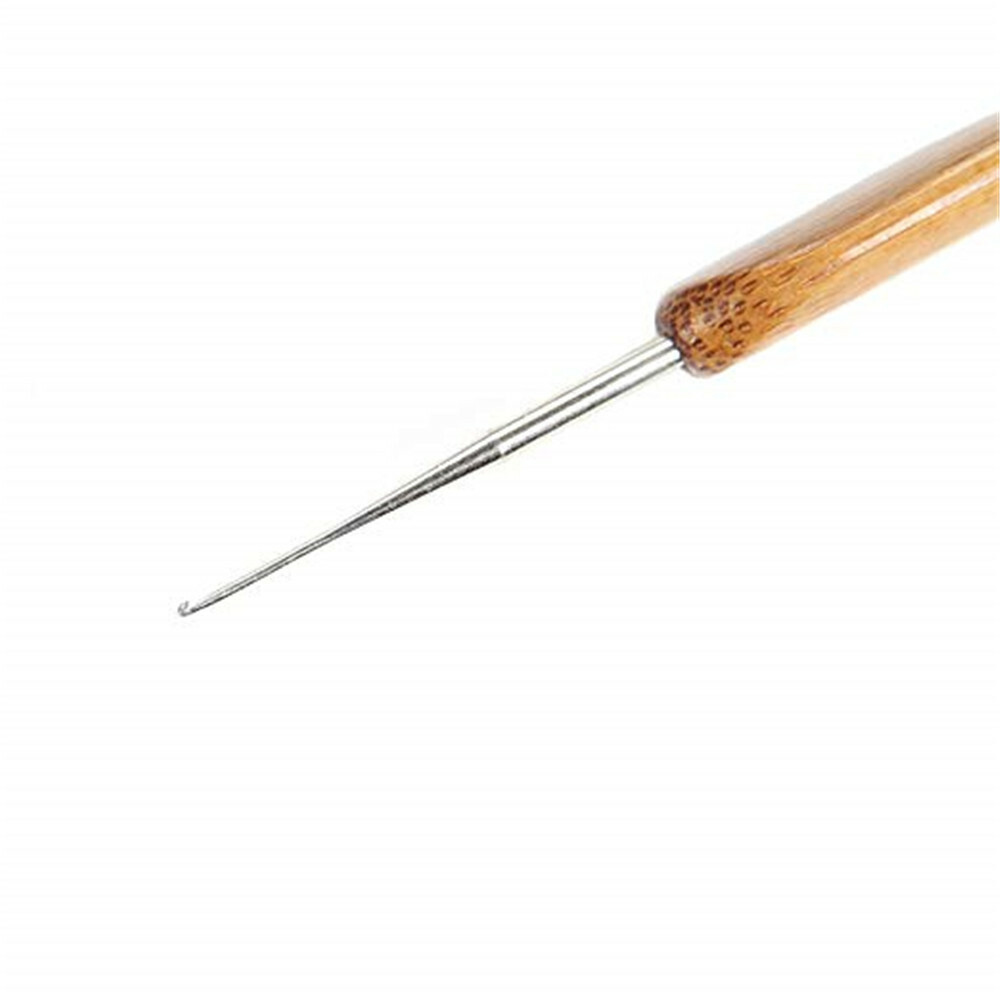 Triple Crochet Needles Bamboo Handle Micro Hook For Dreadlock Hair Making Tools