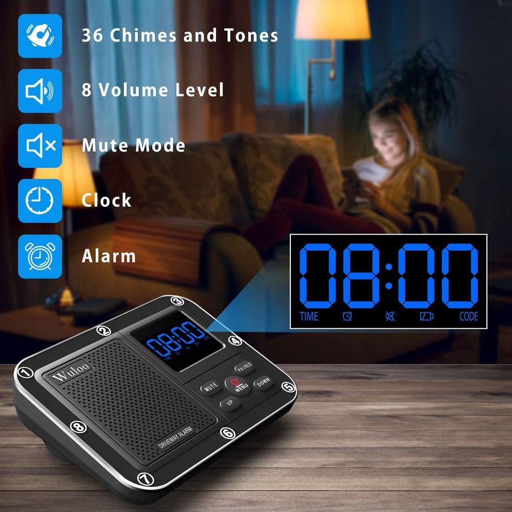 Solar Driveway Alarms Wireless Motion Sensor System 1800ft Long Range Waterproof