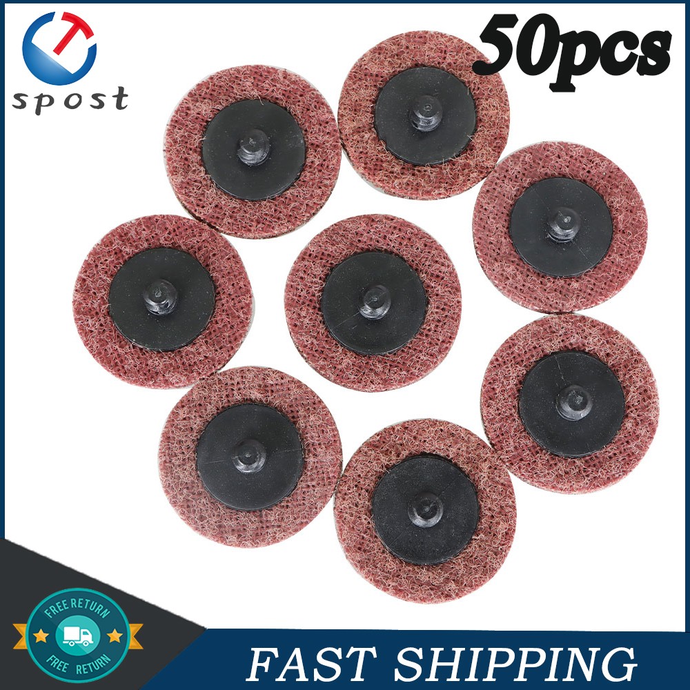 50 Pcs 2" Medium Surface Conditioning Discs Roll Lock Die Grinder Sanding Pads