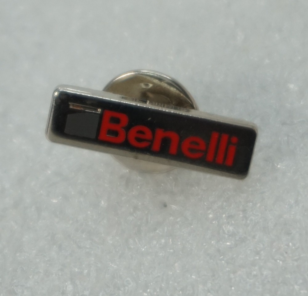 Lapel\Hat Pin Benelli Silver Toned Background Red Letters